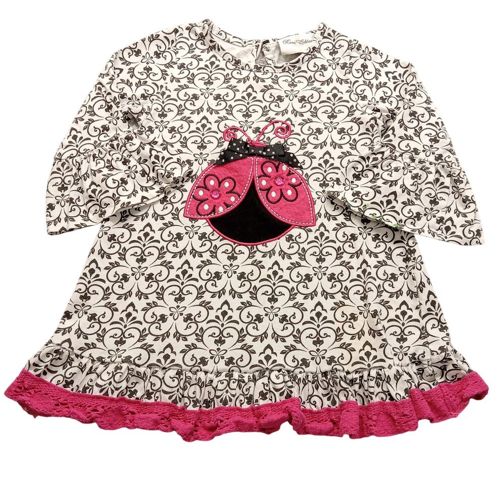 Rare Edition Top Girls 6 Paisley Ladybug Pink Cotton Blend